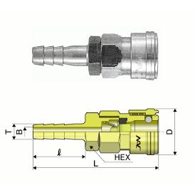Khớp nối đầu cái đuôi chuột chất liệu đồng 22SH2