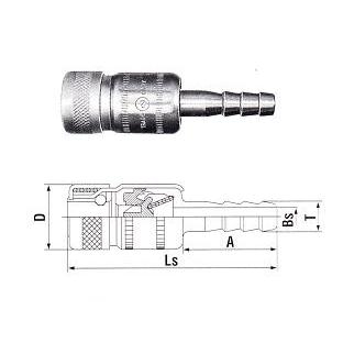 Khớp nối khí ga đầu cái đuôi chuột 22SH