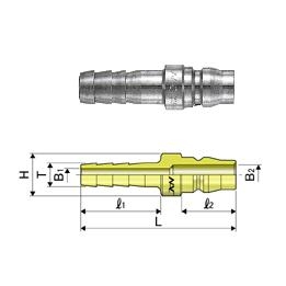 Khớp nối đầu đực đuôi chuột chất liệu đồng 22PH2