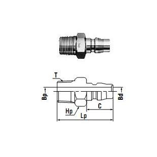 Khớp nối đầu đực ren ngoài 20PM