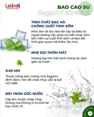 Sagami Bạc hà Xtreme Sprear Mint - 10c