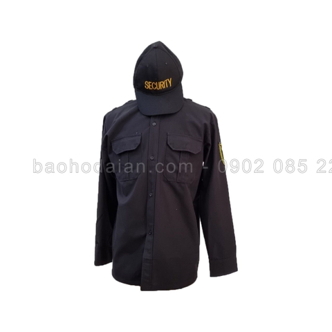 Áo vệ sĩ dài tay kaki 65/35 kèm nón