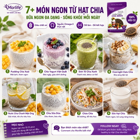 7+ Món Ngon Từ Hạt Chia Dễ Làm Mỗi Ngày | Công Thức Healthy Đơn Giản Cho Cả Gia Đình