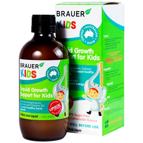 Siro Brauer Kids Liquid Growth Support for Kids Hỗ trợ Phát triển Chiều Cao cho trẻ từ 1 tuổi (200ml)