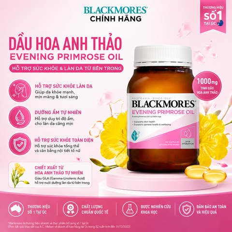 Tinh Dầu Hoa Anh Thảo Blackmores Evening Primrose Oil 190 Viên – Bí Quyết Cân Bằng Nội Tiết & Đẹp Da Toàn Diện