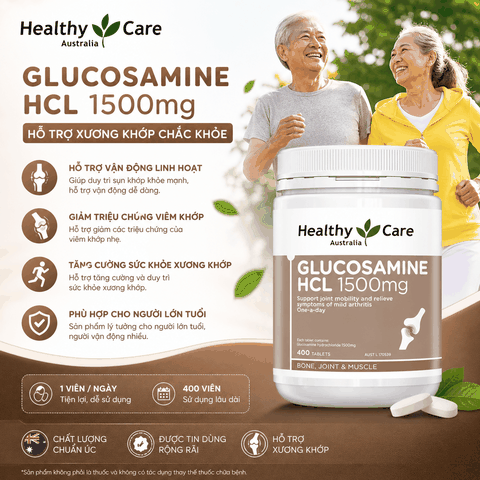 Viên uống xương khớp Glucosamine HCL 1500mg Healthy Care 400 viên
