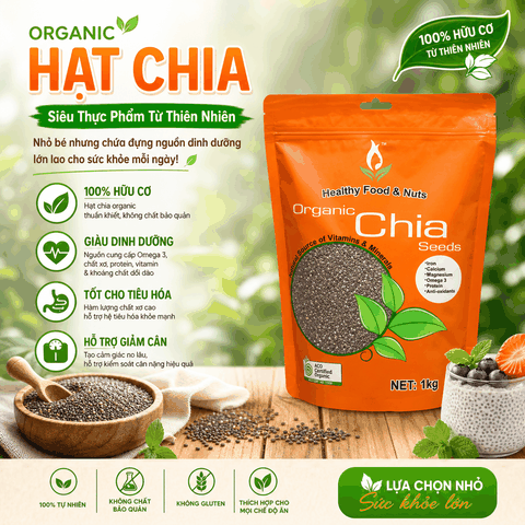Hạt chia hữu cơ Úc Organic Chia Seed Nature Superfood gói 1kg