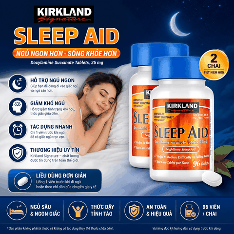 Ngủ ngon kirkland signature sleep aid 2 hộp x 96 viên