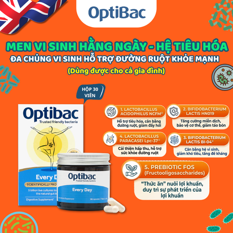 Men vi sinh Optibac Probiotics Every Day hàng ngày 30 viên