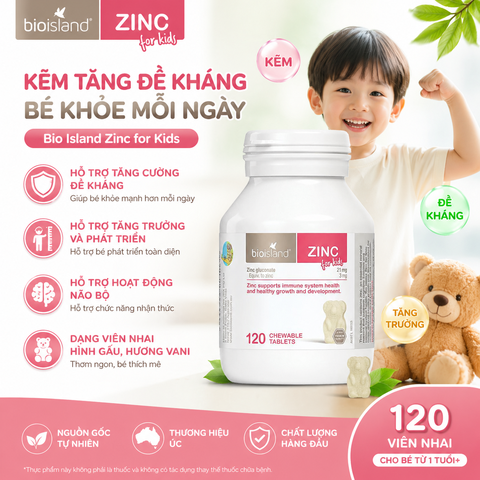 Bio Island ZinC cho bé 120 viên bổ sung kẽm cho bé