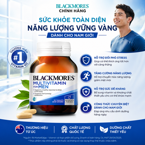 Blackmores Multivitamin For Men – Vitamin tổng hợp cho nam giới từ Úc (50 Viên)