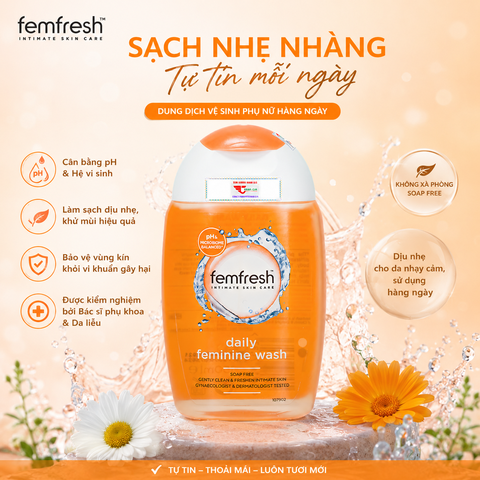 Dung Dịch vệ sinh phụ nữ cao cấp hàng ngày Femfresh Daily Intimate Wash 150ml
