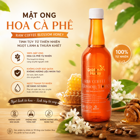 Mật ong hoa cà phê golden honey nguyên chất dinh dưỡng cho cả nhà chai 500ml