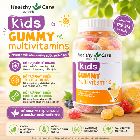 Vitamin tổng hợp Gummy Multivitamin Healthy Care kẹo dẻo bổ sung vitamin cho bé 250 viên