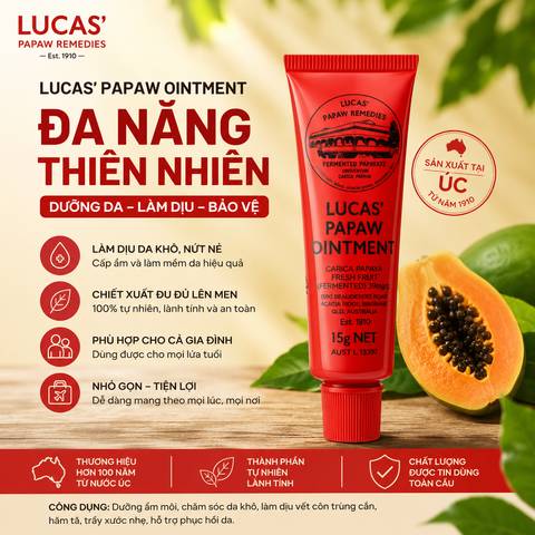 Kem đa năng Lucas' Papaw Ointment 15g chiết xuất đu đủ