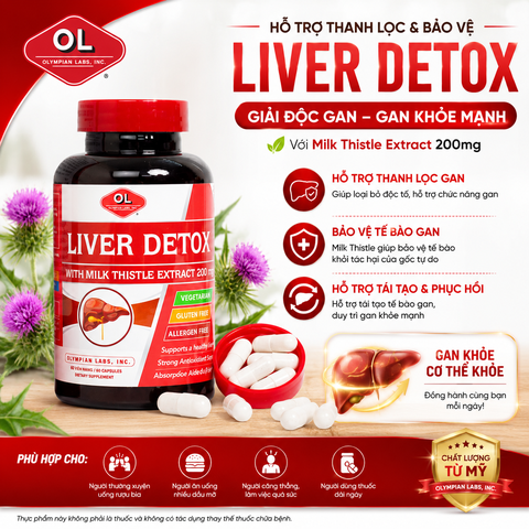 Hỗ trợ tăng cường chức năng gan Olympian Labs Liver detox hộp 60 viên