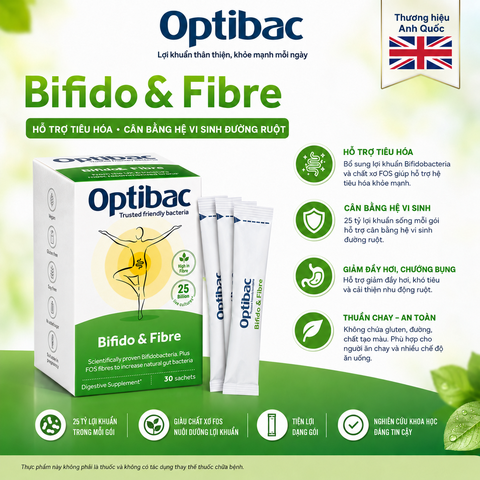 Thực phẩm bảo vệ sức khoẻ Optibac Bifido&Fiber 30 sachets