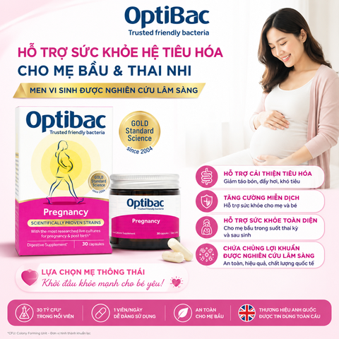Lợi khuẩn Optibac Probiotics Pregnancy cho phụ nữ mang thai và cho con bú 30 viên