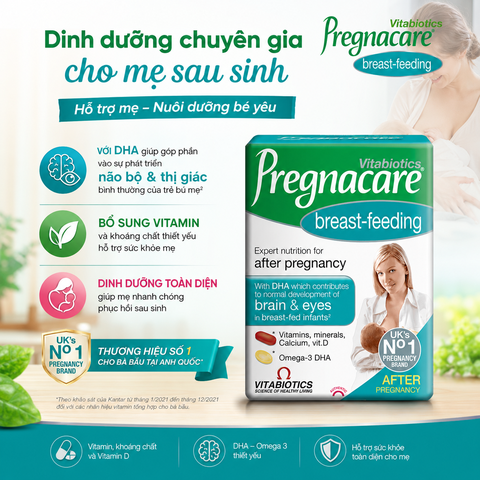 Vitabiotics Pregnacare Breast - feeding 84 tabs bổ sung vitamin và khoáng chất cho phụ nữ cho con bú