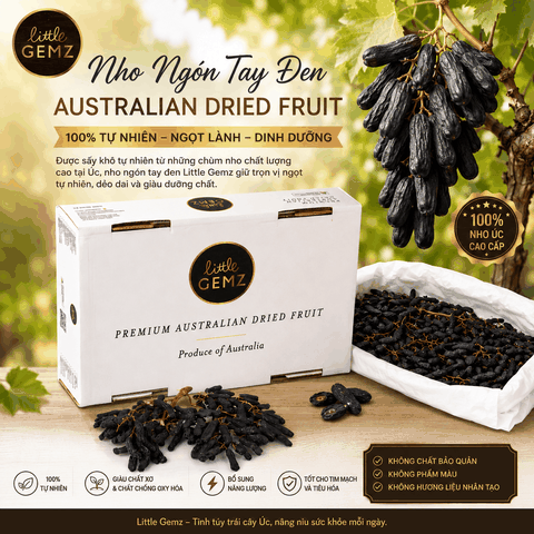 Nho Ngón Tay khô nguyên cành Little Gemz Sweet Sapphire Dried Grapes Clusters 7kg