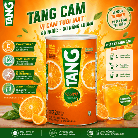 Bột pha nước cam Tang Orange Naranja Mỹ tốt cho sức khỏe 2.04kg