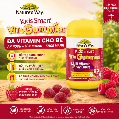 Nature's Way vita gummies multi vitamin For fussy eaters - vitamin tổng hợp dành cho bé biếng ăn