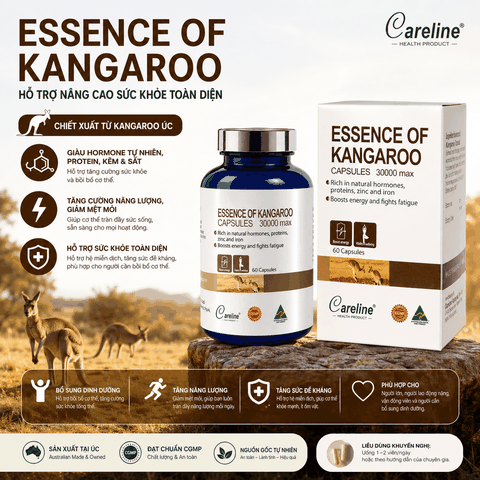 Careline Essence Of Kangaroo 200 viên - Hỗ trợ tăng cường sức khỏe nam giới 60 viên