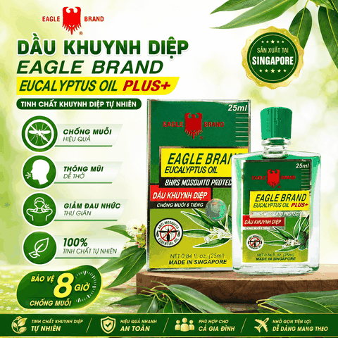 Dầu Khuynh Diệp Chống Muỗi Eagle Brand Plus+ 25ml