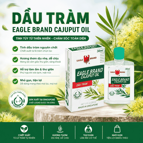 Dầu Tràm Cho Bé Eagle Brand Cajuput Oil Giữ Ấm Phòng Cảm (30ml)