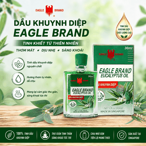 Dầu Khuynh Diệp Cho Bé Eagle Brand Con Ó Singapore (30ml) - Kháng Khuẩn, Giữ Ấm An Toàn Cho Trẻ Sơ Sinh