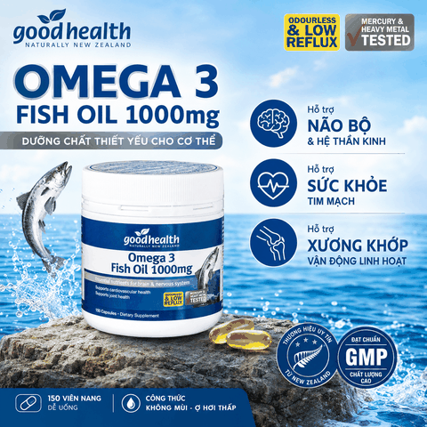 Dầu cá đại dương New Zealand Goodhealth Omega 3 Fish Oil 1000mg 150 viên