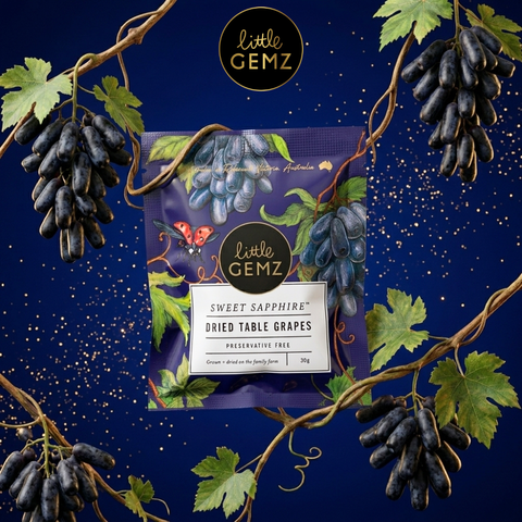 Combo 05 Túi Nho Ngón Tay khô trên cành Little Gemz Sweet Sapphire Dried Grapes Clusters 30g