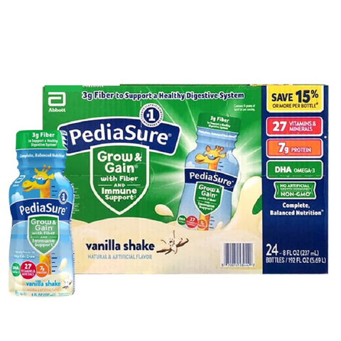 Sữa nước pediasure grow & gain with fiber chai 220ml thùng 24 chai bổ sung chất xơ