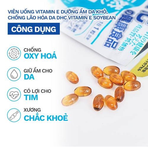 Viên uống bổ sung vitamin e dhc hạn chế lão hóa da gói 30 ngày 30 viên