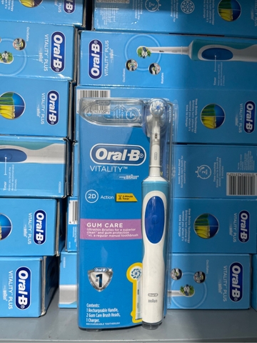 Bàn chải máy  Oral-B Vitality Lông bàn chải siêu mỏng giúp làm sạch và bảo vệ nướu vượt trội