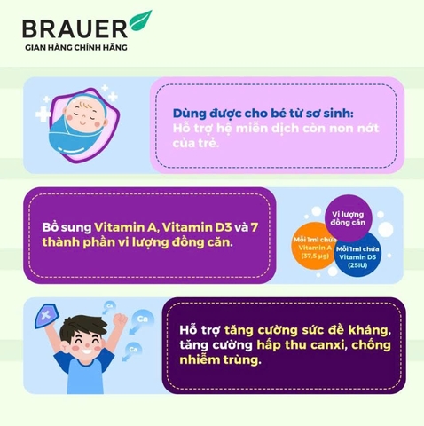 Thực phẩm bảo vệ sức khỏe BRAUER BABY & CHILD IMMUNITY SUPPORT 100ml