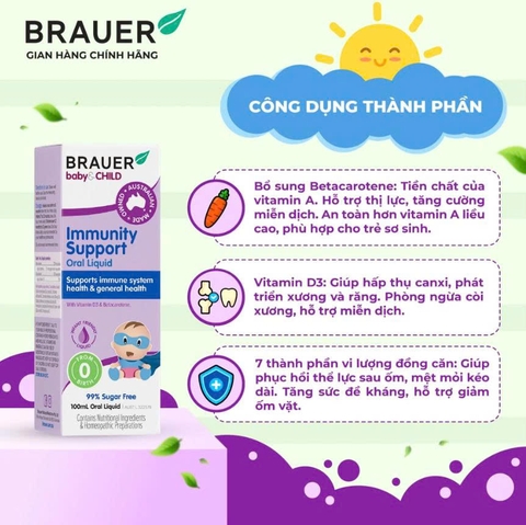 Thực phẩm bảo vệ sức khỏe BRAUER BABY & CHILD IMMUNITY SUPPORT 100ml