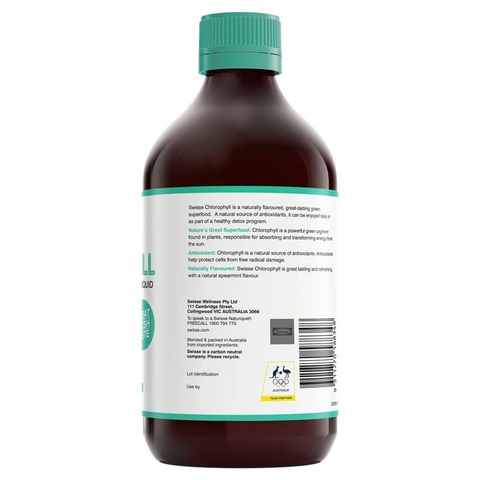  Nước diệp lục Swisse Chlorophyll thanh lọc cơ thể nhập khẩu Úc 500ml (Xanh)