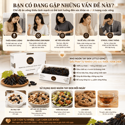 Nho Ngón Tay khô nguyên cành Little Gemz Sweet Sapphire Dried Grapes Clusterss 3kg