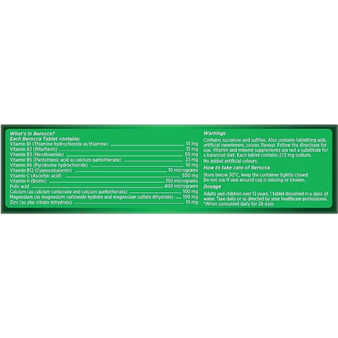 Vitamin tổng hợp berocca giúp bổ sung năng lượng vị cam hộp 15 viên sủi