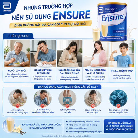 Sữa bột Ensure Đức hương vani giàu dinh dưỡng hộp 400g