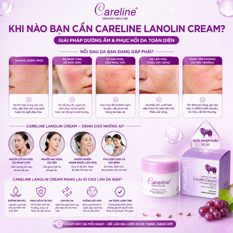 Careline Lanolin Cream - Kem dưỡng da mỡ cừu