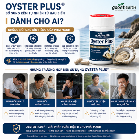 Tinh chất hàu biển Oyster Plus Goodhealth tăng cường sức khỏe sinh lý nam giới 60 viên