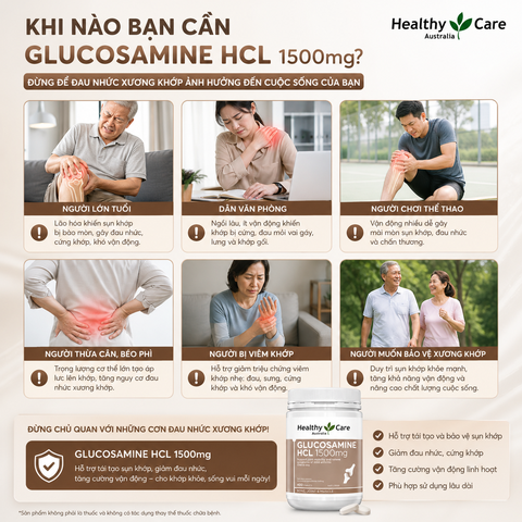 Viên uống xương khớp Glucosamine HCL 1500mg Healthy Care 400 viên