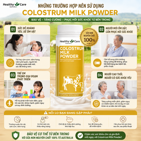 Sữa non Colostrum Milk Powder Healthy Care bổ sung dinh dưỡng hộp 300g
