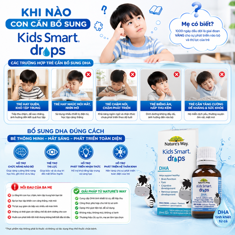 DHA Drops Nature's Way Cho Bé Từ 0 Tháng Tuổi – Hỗ Trợ Phát Triển Trí Não & Thị Lực (Chính Hãng Úc) 20ml