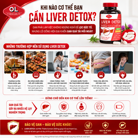 Hỗ trợ tăng cường chức năng gan Olympian Labs Liver detox hộp 60 viên