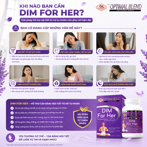 Hỗ trợ cải thiện nội tiết tố cho phụ nữ Olympian Labs Dim For Her 30 viên