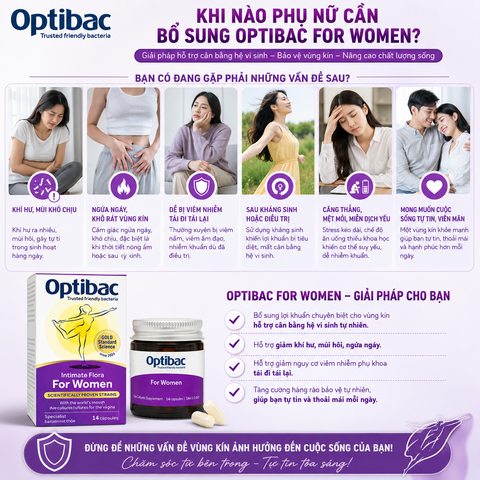 Lợi khuẩn Optibac Probiotics For Women dành cho phụ nữ 14 viên
