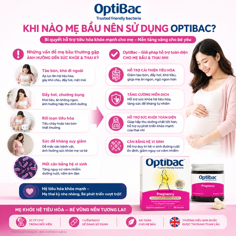 Lợi khuẩn Optibac Probiotics Pregnancy cho phụ nữ mang thai và cho con bú 30 viên